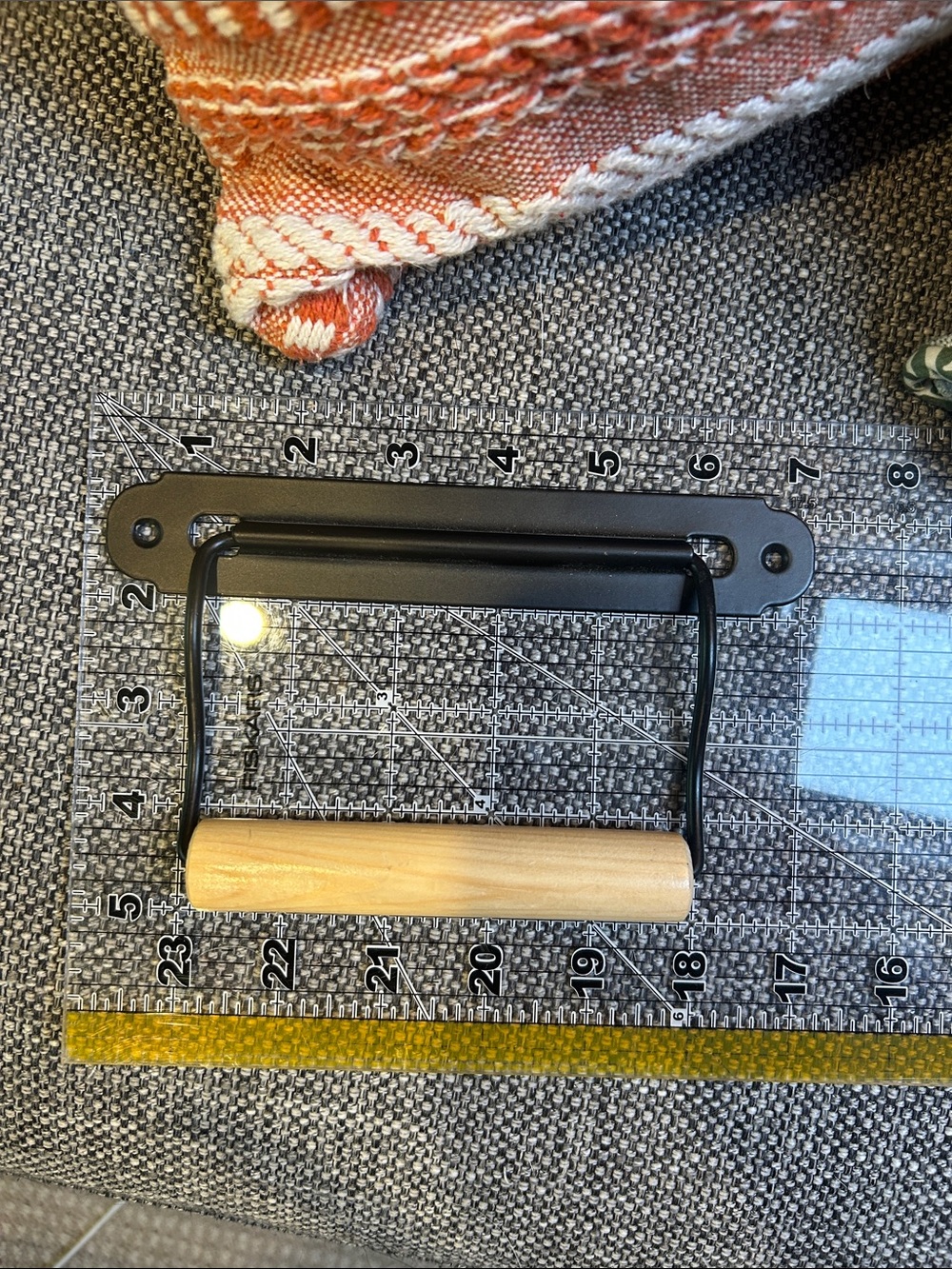 IKEA Black Wall-Mount Toilet Paper Holder with Light Wood Roller